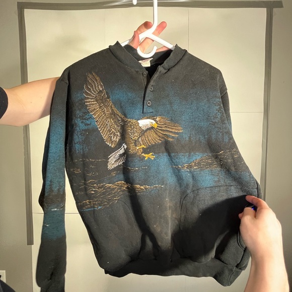 Vintage All over Eagle Graphic Crewneck Women’s Medium - Picture 3 of 7